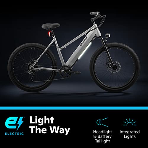 Schwinn Marshall Electric Hybrid Bike for Adults, Large/X-Large Step-Thru Aluminum Frame